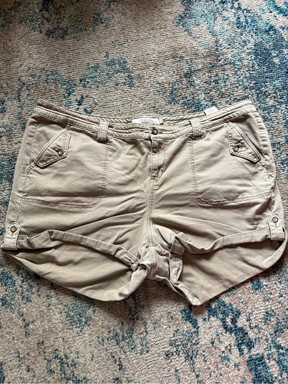torrid Khaki Roll-Cuff Bermuda Shorts
